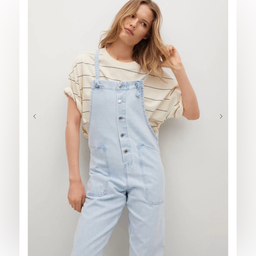 Mango Long Denim Overalls Dunagrees  BNWT xsmall